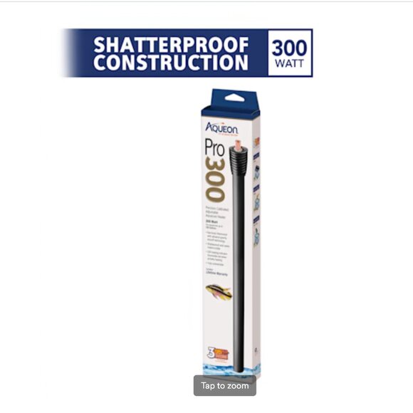 NWT Aqueon Pro 300 Submersible Aquarium Heater, 300 Watts, Up to 100 Gallon Tank - Picture 2 of 8